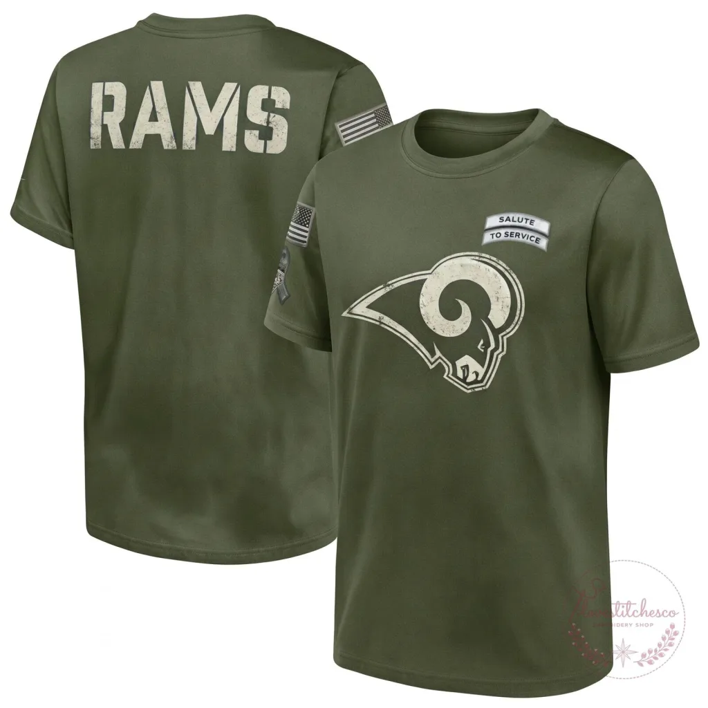 Los Angeles Rams Military Appreciation T-Shirt - Salute To Service Edition Los Angeles Rams Military Appreciation T-Shirt - Salute To Service Edition
