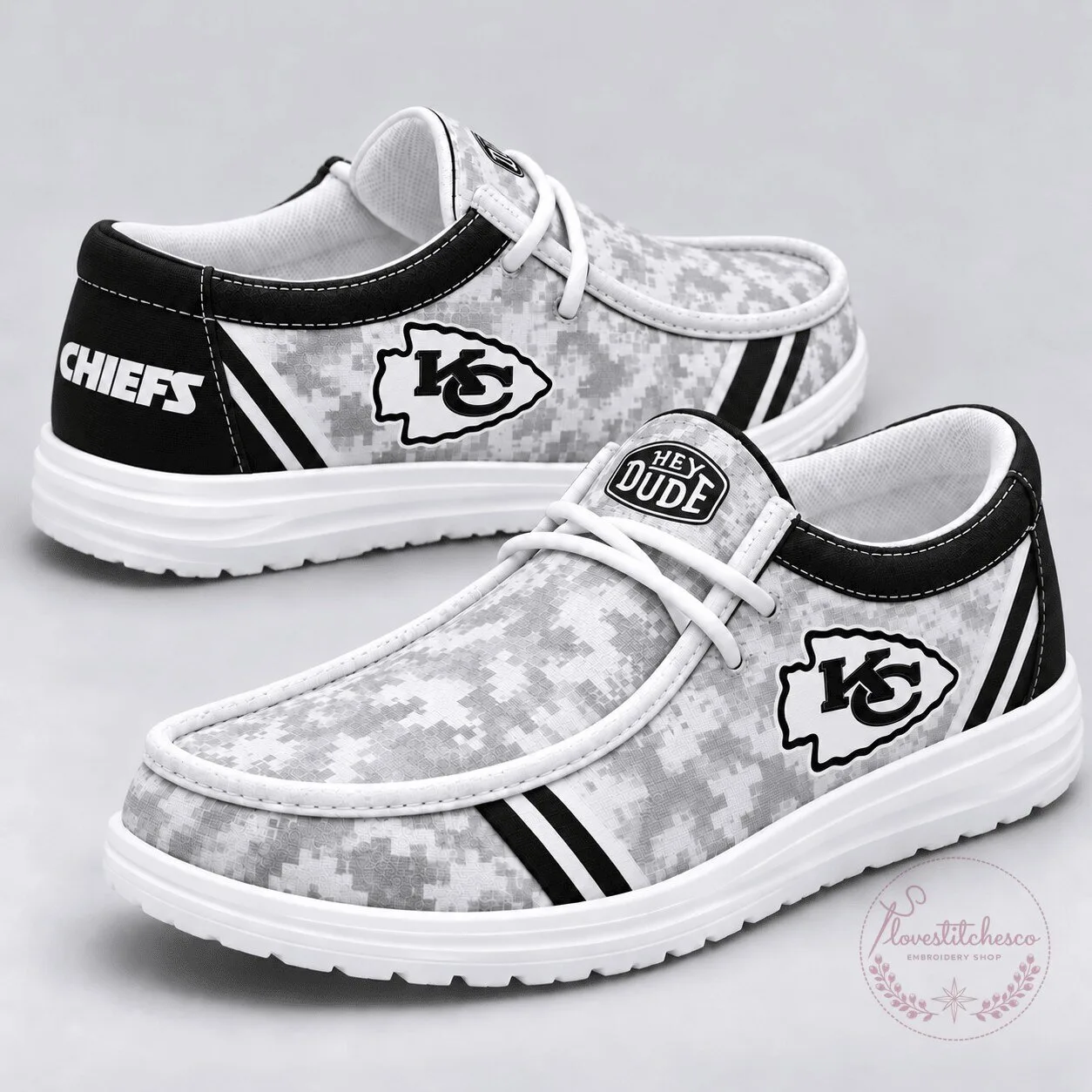 Kansas City Chiefs Digital Camouflage Pattern Slip-On Shoes for Men