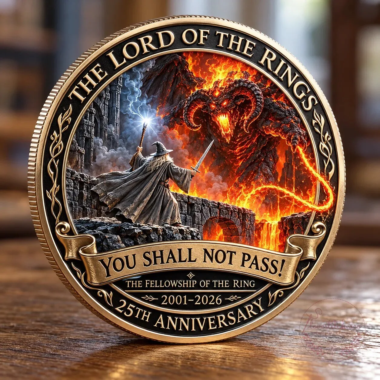 Lord of the Rings Gandalf Balrog Battle 25th Anniversary Commemorative Coin